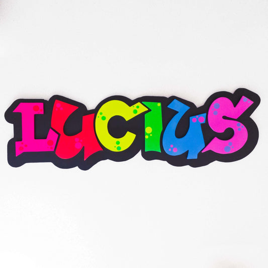 Custom Graffiti Wooden Name Sign for Children's Room or Nursery