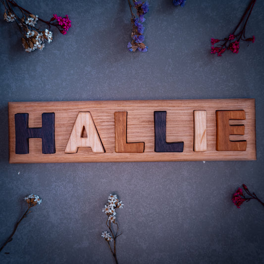 Hardwood Wooden Personalised Name Puzzle