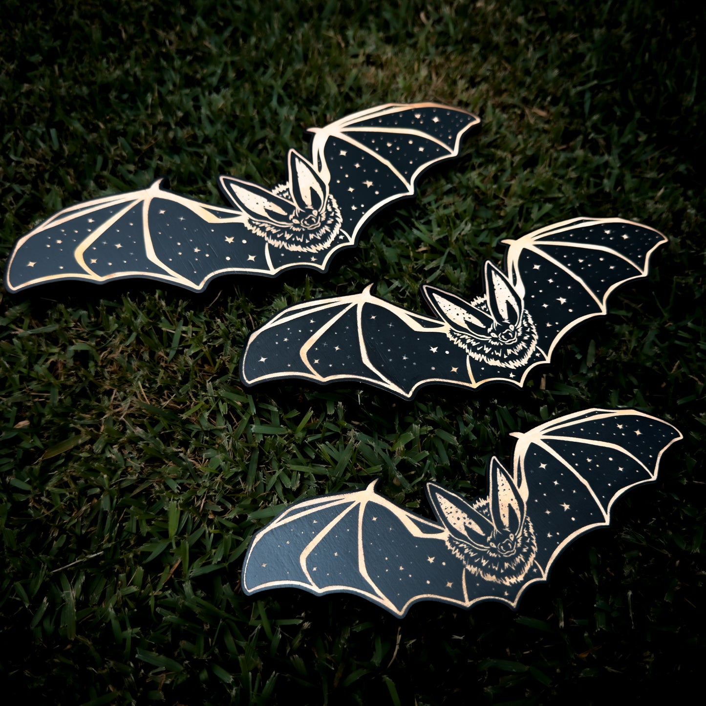 Celestial Woodcut Bats