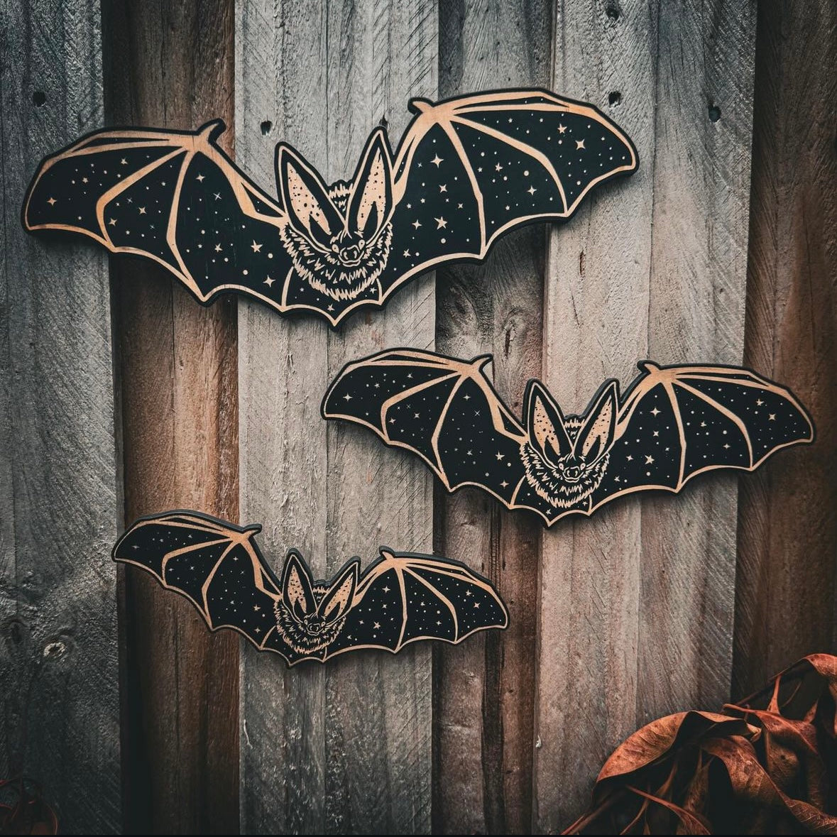 Celestial Woodcut Bats