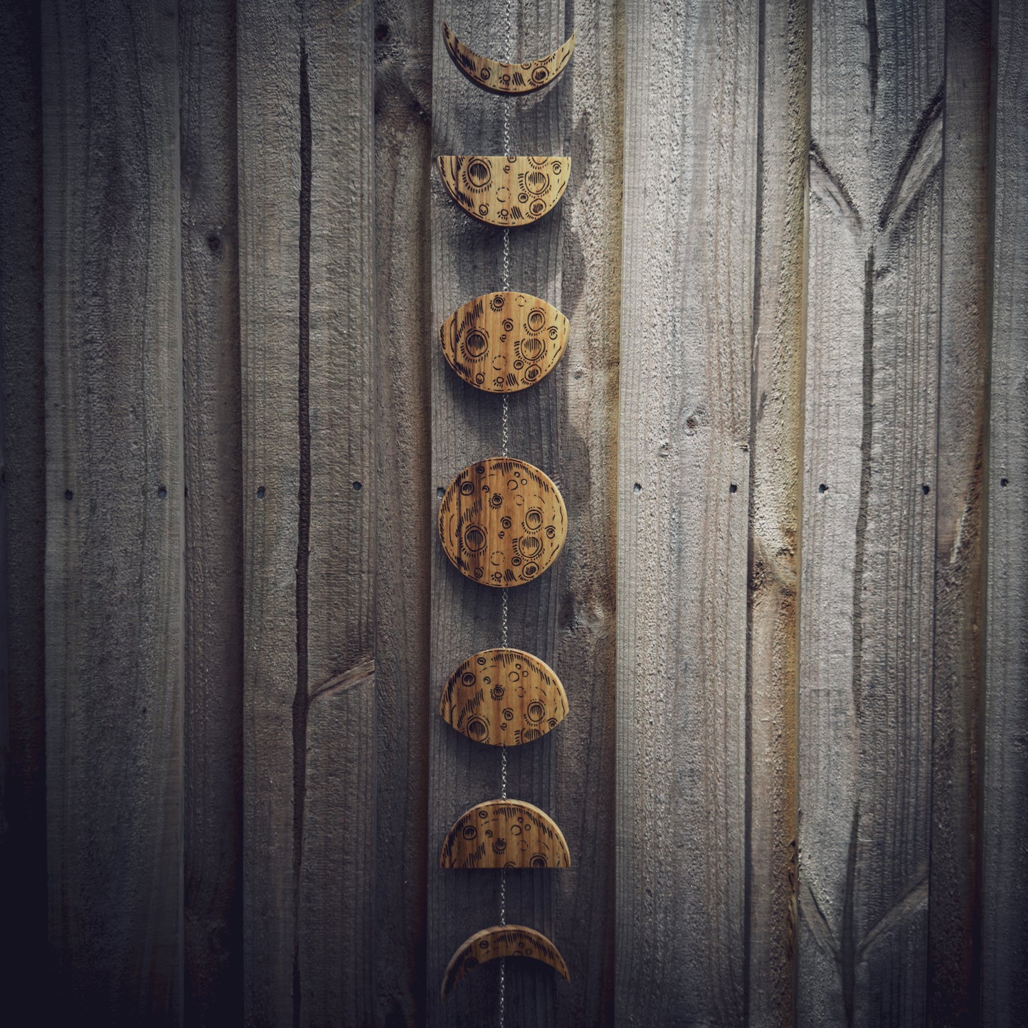 Moon Phase Wooden Hanging Garland