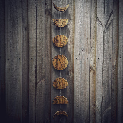 Moon Phase Wooden Hanging Garland