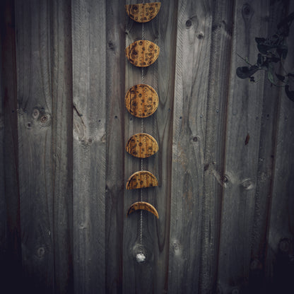 Moon Phase Wooden Hanging Garland