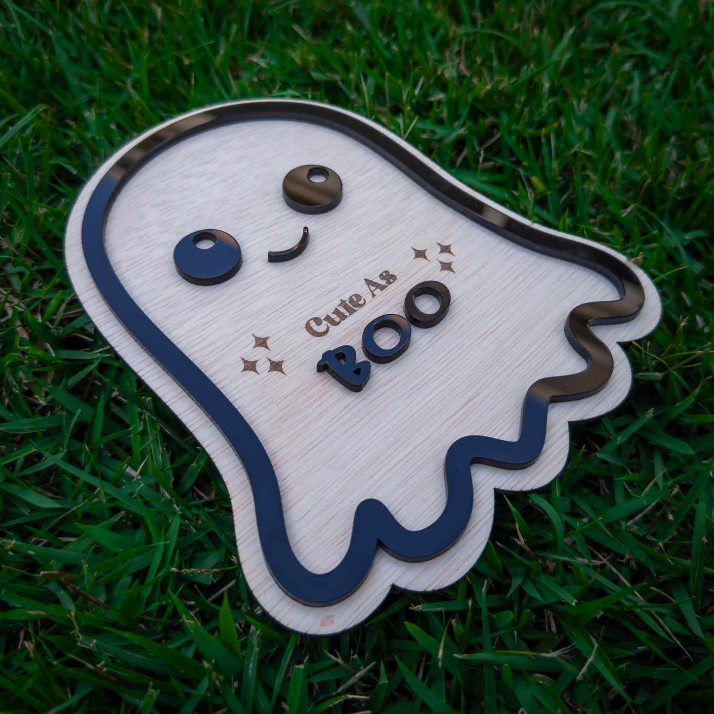 Baby's First Halloween Sign, Personalised Wooden Ghost