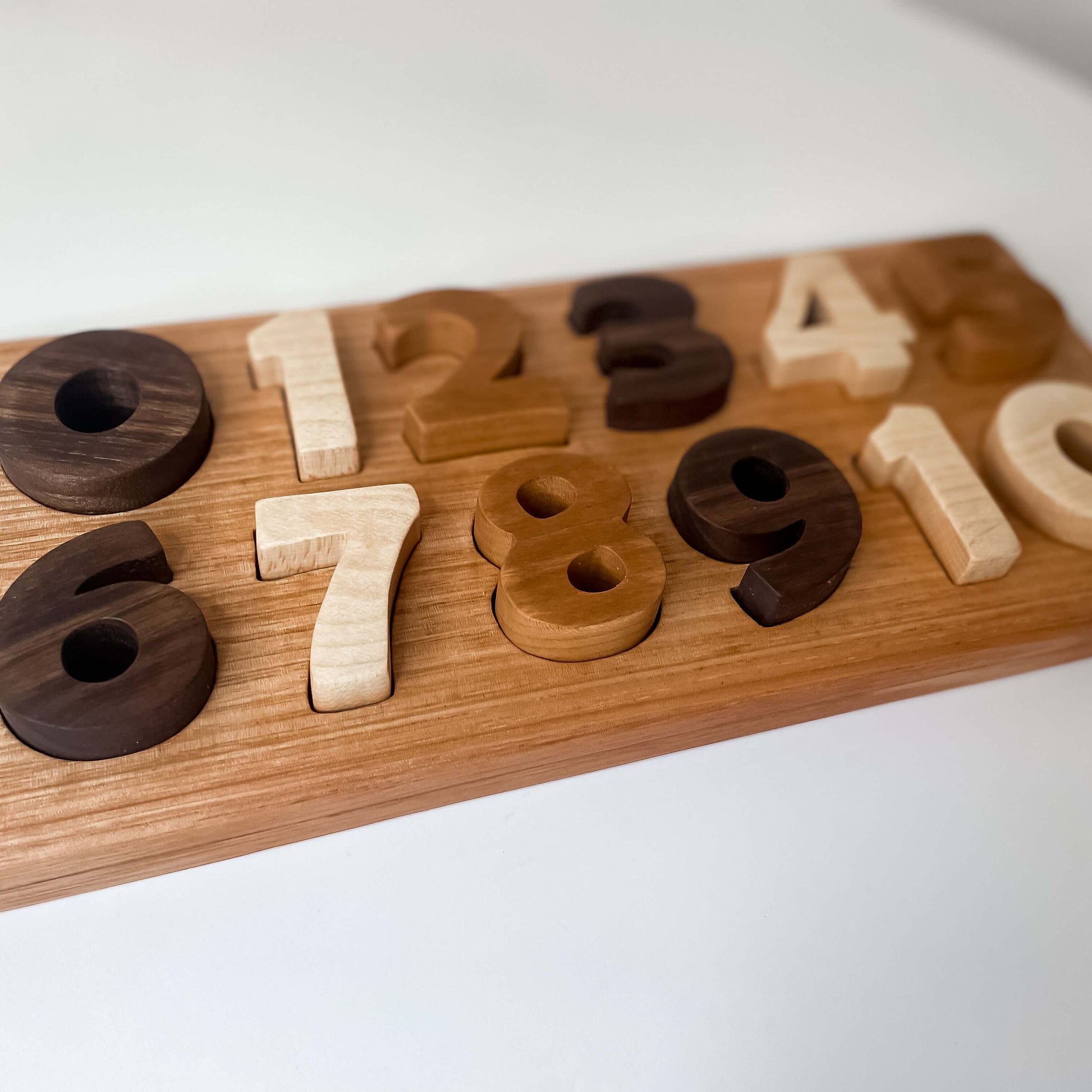 Hardwood 0-10 Wooden Number Puzzle - LL Cool Creations