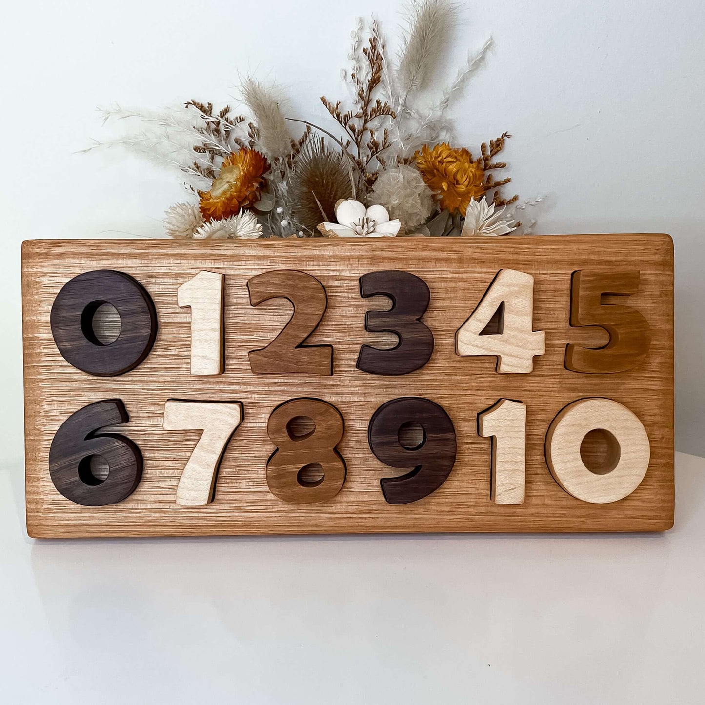 Hardwood 0-10 Wooden Number Puzzle - LL Cool Creations