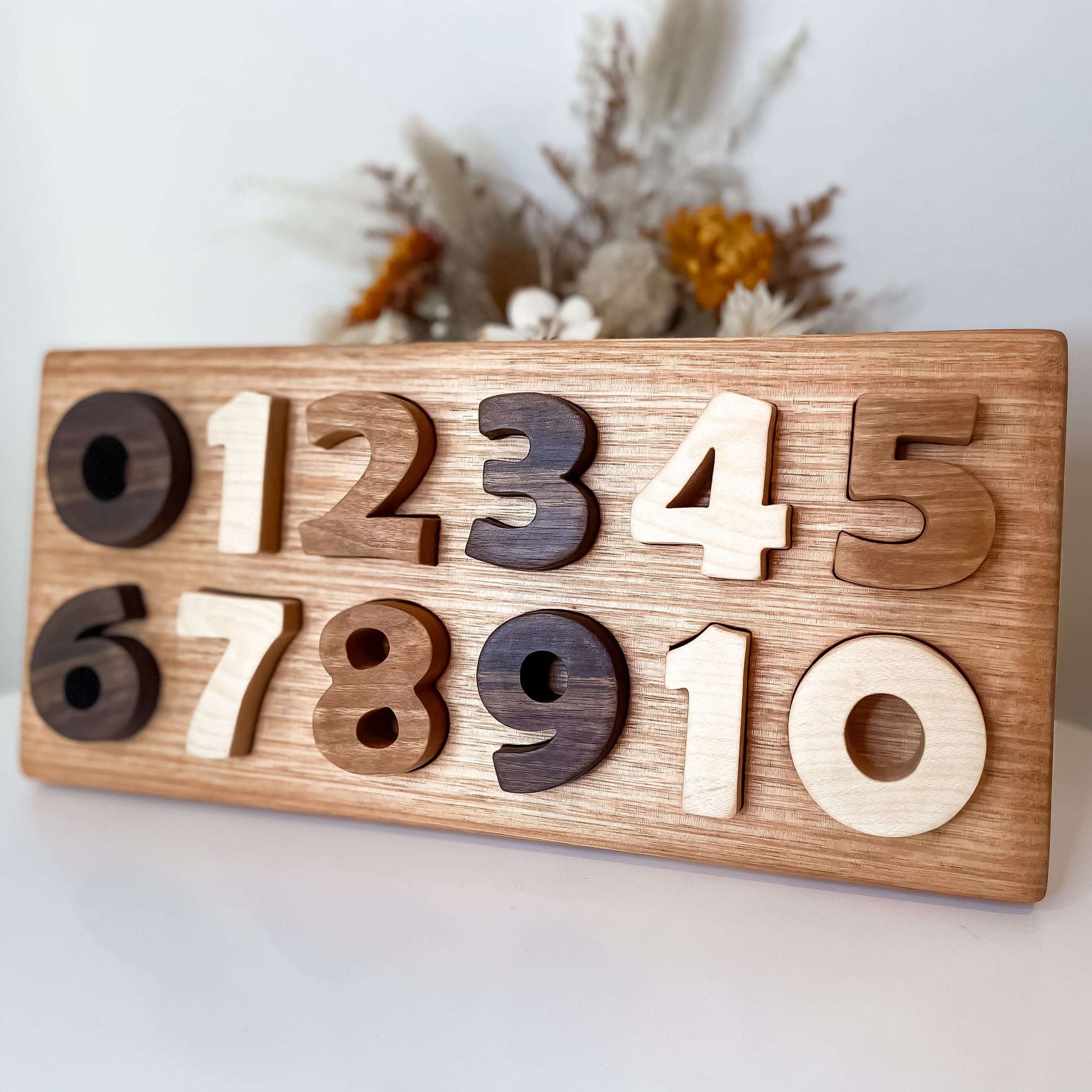 Hardwood 0-10 Wooden Number Puzzle - LL Cool Creations