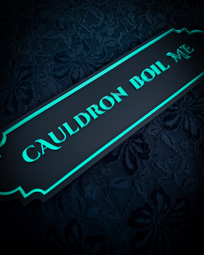 Cauldron Boil Me Gothic Wall Plaque